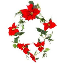 Budget 🎁 6ft. Red Poinsettia Garland by Ashland® 💯 -Ashlandty Shop 10677904 2