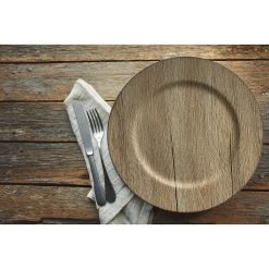 Brand new 👍 12 Pack: 13" Gray Woodgrain Charger by Ashland® 🧨 -Ashlandty Shop 10688160 3