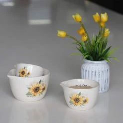 Best reviews of ✔️ Sunflower Ceramic Measuring Cup Set by Ashland® ⭐ -Ashlandty Shop 10690101 3