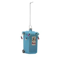 Wholesale 🤩 4" Blue Glass Trash Can Ornament by Ashland® 😉