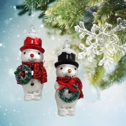 Buy 🎉 Assorted Glass Vintage Snowman Ornament by Ashland® ❤️ -Ashlandty Shop 10698388 2