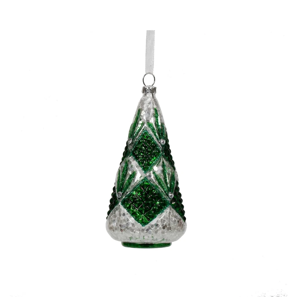 New β¨ Green & Silver Glass π Christmas Tree Ornament by Ashland® π 4 New β¨ Green & Silver Glass π Christmas Tree Ornament by Ashland® π - Image 2