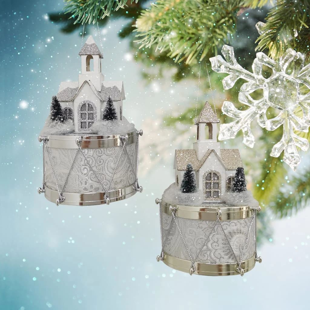 Budget 🤩 Assorted Paper House on Drum Ornament by Ashland® ⌛ 4 Budget 🤩 Assorted Paper House on Drum Ornament by Ashland® ⌛ - Image 2