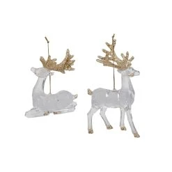 Brand new ⌛ Assorted Clear & Glittery Gold Deer Ornament by Ashland® ⭐ -Ashlandty Shop 10698495 2