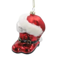 Brand new 👍 Glass Boots with Santa Hat Ornament by Ashland® Christmas ⌛ -Ashlandty Shop 10698635 2