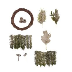 Outlet ❤️ DIY Flocked Pinecone & Leaf Wreath with Silver Ornaments Kit by Ashland® 👍 -Ashlandty Shop 10698662 2