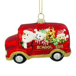 Flash Sale 🥰 Santa School Bus Glass Ornament by Ashland® 🎁 -Ashlandty Shop 10698788 2
