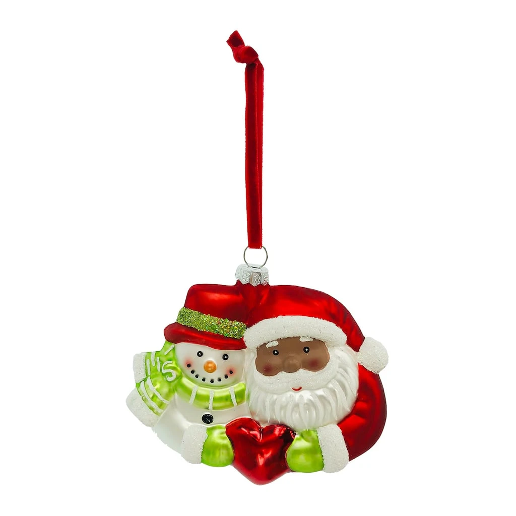 Coupon ❤️ Santa & Snowman Heart Glass Ornament by Ashland® ❤️ 3 Coupon ❤️ Santa & Snowman Heart Glass Ornament by Ashland® ❤️