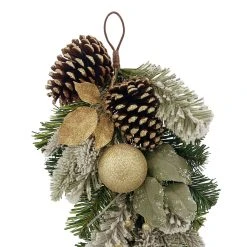 Flash Sale 👏 24" Pine & Gold Ornament Teardrop Swag by Ashland® 🤩 -Ashlandty Shop 10698894 2