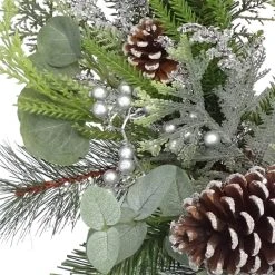 Outlet ⭐ 22" Icy Mixed Pine & Silver Berry Half Wreath by Ashland® 🥰 -Ashlandty Shop 10698929 2
