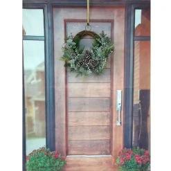Outlet ⭐ 22" Icy Mixed Pine & Silver Berry Half Wreath by Ashland® 🥰 -Ashlandty Shop 10698929 3