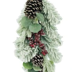 Wholesale 🔥 24" Flocked Leaf Pinecone & Berry Teardrop by Ashland® 🛒 -Ashlandty Shop 10698933 2