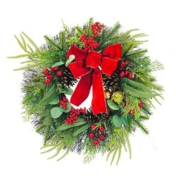 Promo 😀 24'' Berry Pine Bell Wreath Wall Décor by Ashland® ⭐