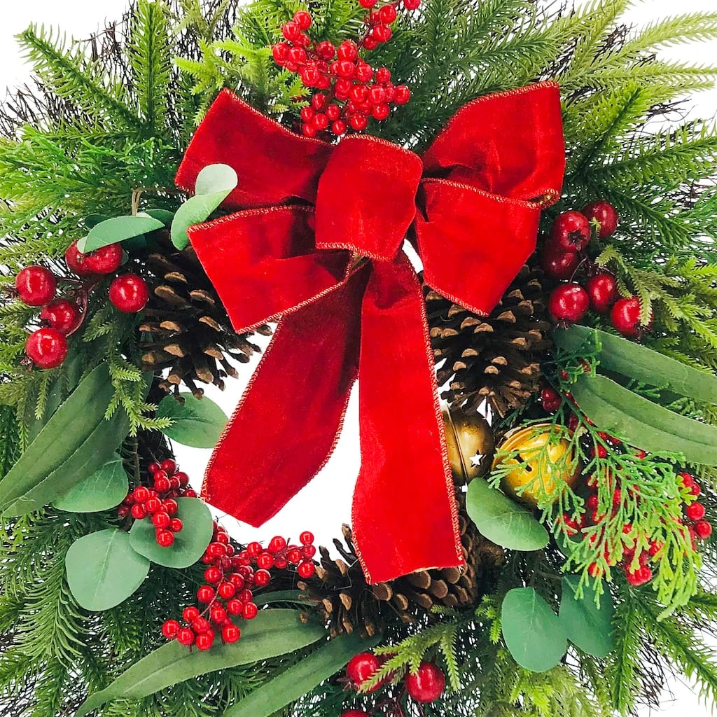 Promo 😀 24'' Berry Pine Bell Wreath Wall Décor by Ashland® ⭐ 4 Promo 😀 24'' Berry Pine Bell Wreath Wall Décor by Ashland® ⭐ - Image 2