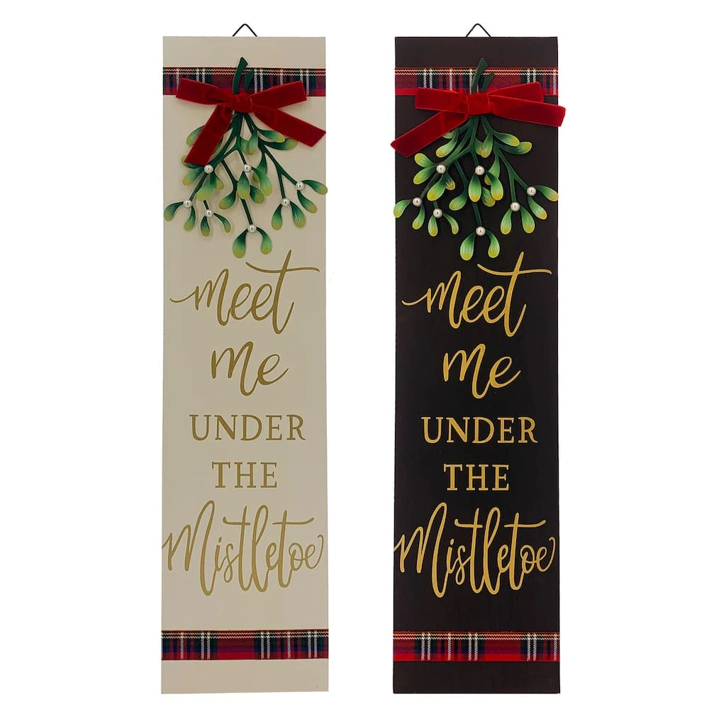 Brand new π Assorted 24'' Meet Me Mistletoe Wall Sign by Ashland® π 3 Brand new π Assorted 24'' Meet Me Mistletoe Wall Sign by Ashland® π