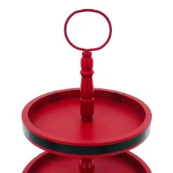 Budget 🧨 14'' Red 2-Tier Tray Tabletop Décor by Ashland® 🔥 -Ashlandty Shop 10698995 3