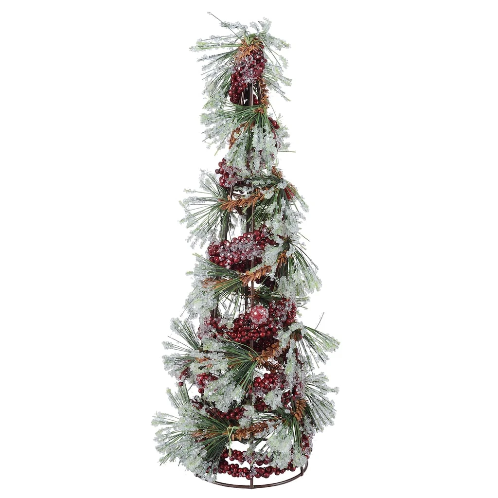 Promo π 16" Frosted Pine Leaf & Berry Tabletop Tree by Ashland® π― 3 Promo π 16" Frosted Pine Leaf & Berry Tabletop Tree by Ashland® π―