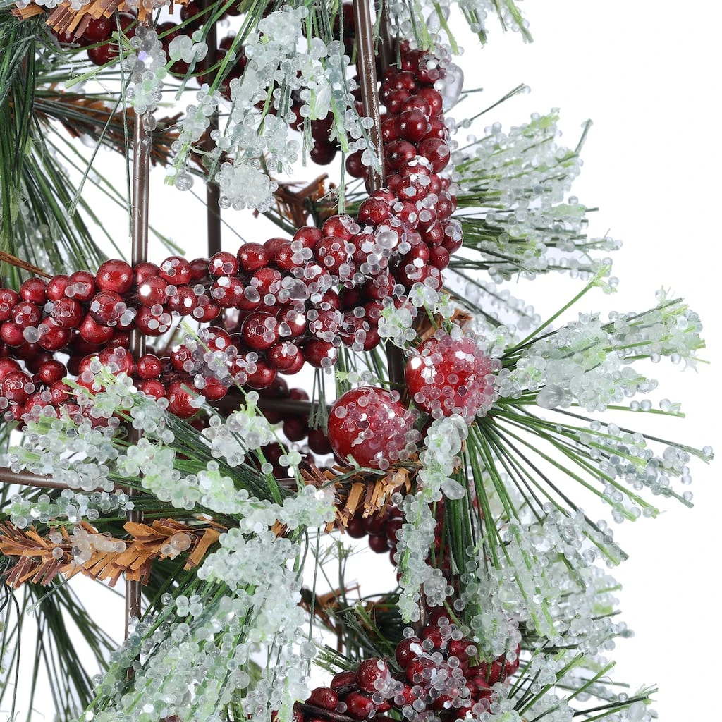 Promo π 16" Frosted Pine Leaf & Berry Tabletop Tree by Ashland® π― 4 Promo π 16" Frosted Pine Leaf & Berry Tabletop Tree by Ashland® π― - Image 2