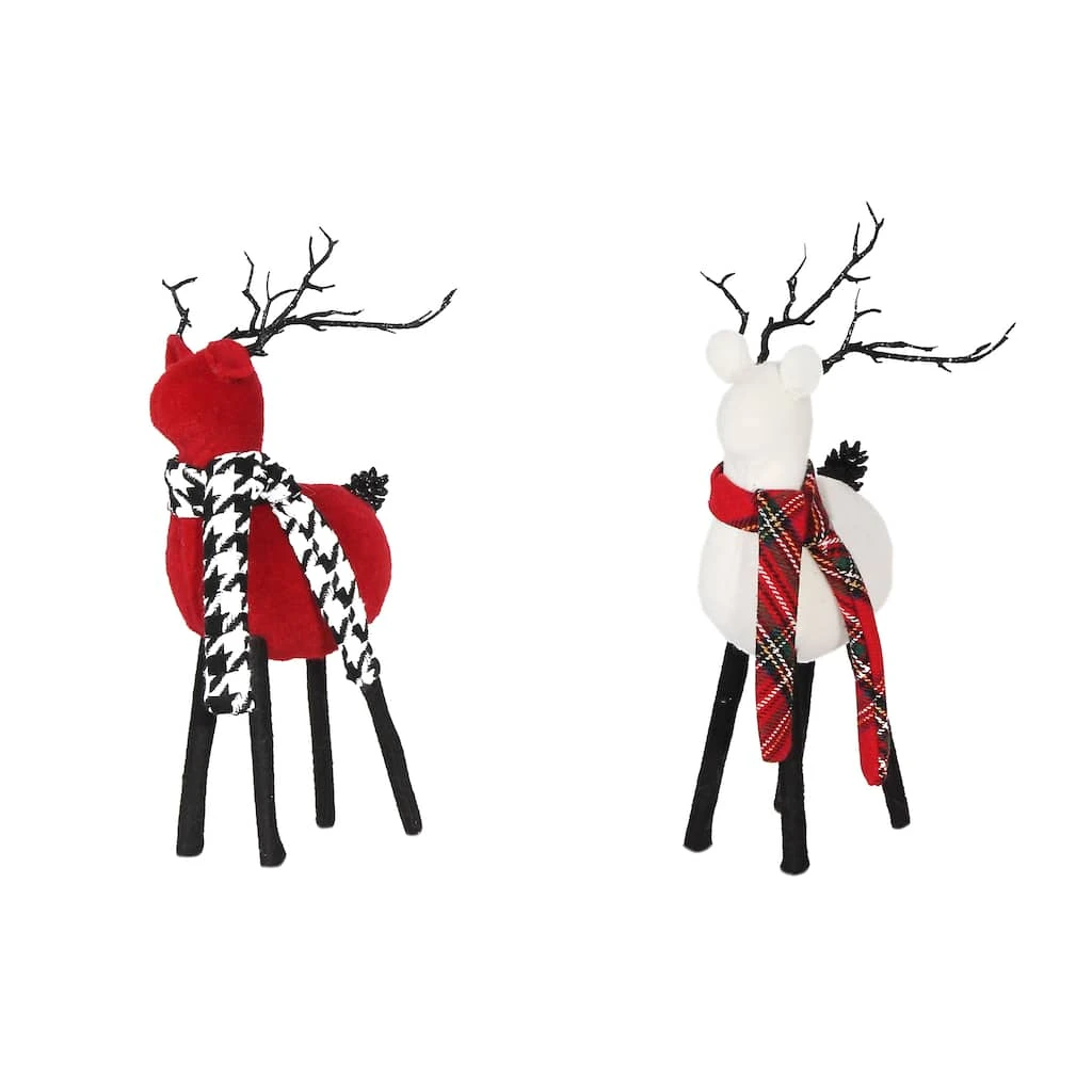 New π Assorted 11" Deer with Scarf Tabletop Accent by Ashland® π 3 New π Assorted 11" Deer with Scarf Tabletop Accent by Ashland® π