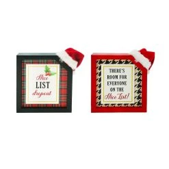 Coupon ⭐ Assorted 6.6'' Block Sign with Santa Hat Tabletop Décor by Ashland® ❤️
