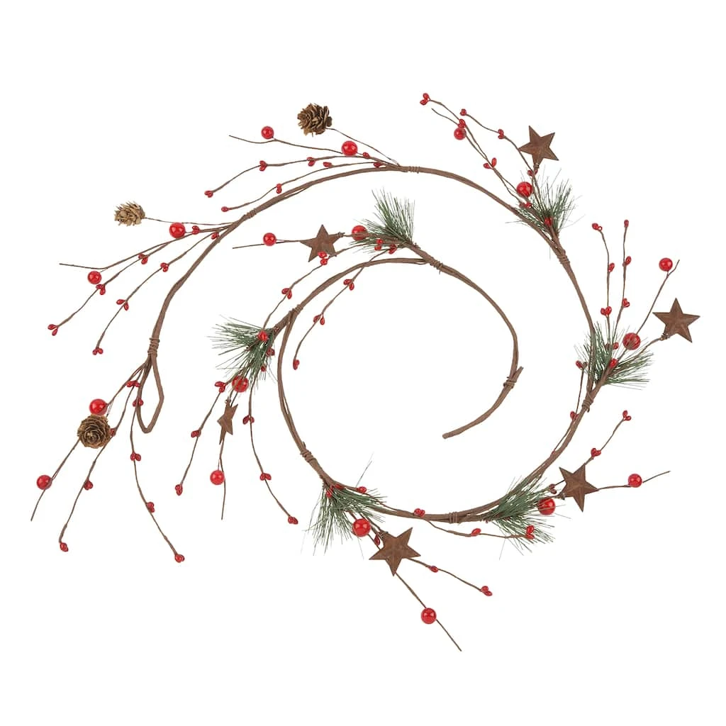Discount 🤩 5ft. Pinecone Red Berry Star Pine Coiled Garland by Ashland® 😍 4 Discount 🤩 5ft. Pinecone Red Berry Star Pine Coiled Garland by Ashland® 😍 - Image 2