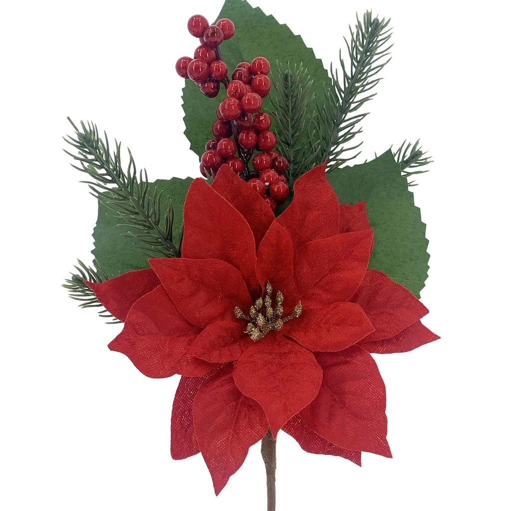 Discount 🧨 Red Poinsettia & Berry Pick by Ashland® ❤️ 4 Discount 🧨 Red Poinsettia & Berry Pick by Ashland® ❤️ - Image 2
