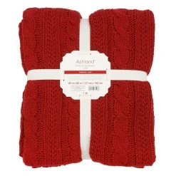 Discount 🛒 Red Cable Knit Throw by Ashland® 🧨