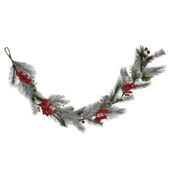 New ✨ 6ft. Snow Pine & Red Berry Garland by Ashland® ⭐ -Ashlandty Shop 10699360 2