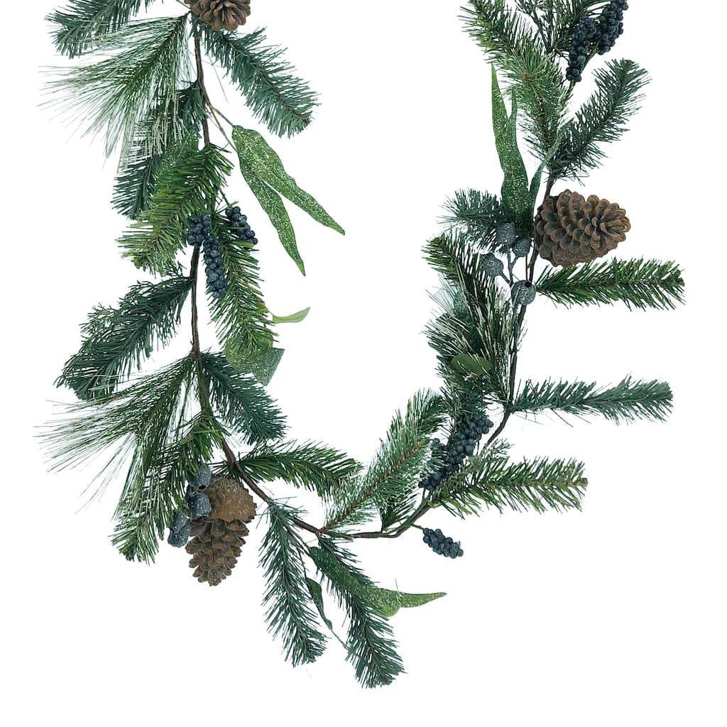 Promo 🌟 6ft. Snow Pine with Blueberries Garland by Ashland® ⭐ 3 Promo 🌟 6ft. Snow Pine with Blueberries Garland by Ashland® ⭐