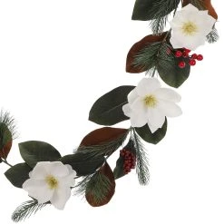 New 🛒 6ft. White Magnolia & Red Berry Garland by Ashland® 💯