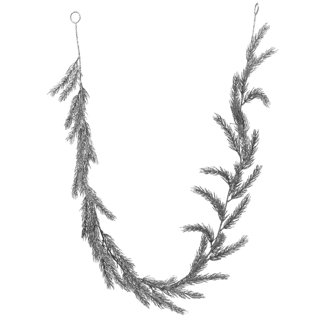 Best Pirce ✨ 6ft. Silver Glitter Pine Garland by Ashland® 🧨 4 Best Pirce ✨ 6ft. Silver Glitter Pine Garland by Ashland® 🧨 - Image 2
