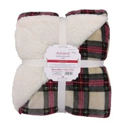 Promo ✔️ Ivory Plaid Berber Throw Blanket by Ashland® 🤩