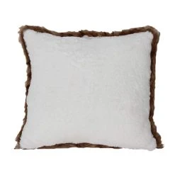 Buy ✔️ White Cable Knit 🤩 Christmas Accent Pillow with Faux Fur Trim by Ashland® 🎁 -Ashlandty Shop 10699841 2