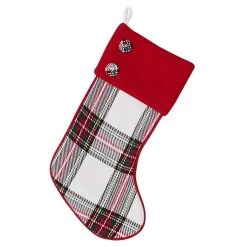 Discount 👏 20" White Plaid Stocking by Ashland® 🔥