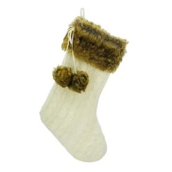 Best Pirce ✨ White Cable Knit Stocking with Faux Fur Trim by Ashland® ✨