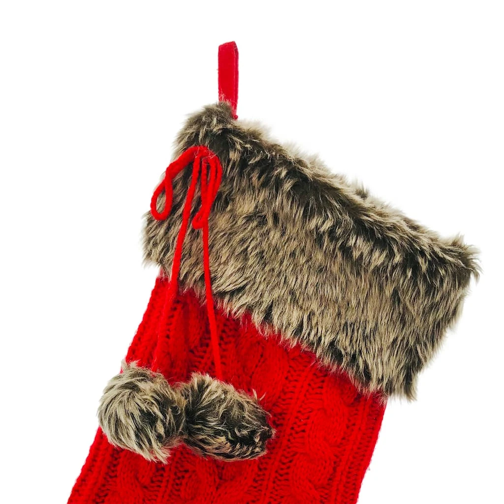 Best deal π Red Cable Knit Stocking with Faux Fur Trim by Ashland® π₯° 4 Best deal π Red Cable Knit Stocking with Faux Fur Trim by Ashland® π₯° - Image 2