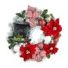 Best Sale 💯 26" Snowman Hat & Poinsettia Flocked Wreath by Ashland® 😀 -Ashlandty Shop 10699982 1