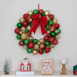 Budget π 23" Red, Green & Gold Ball Ornament Wall Wreath by Ashland® π 9 Budget π 23" Red, Green & Gold Ball Ornament Wall Wreath by Ashland® π -Ashlandty Shop 10699989 4