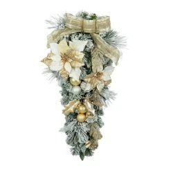 Best reviews of ✔️ 28" Poinsettia & Ornament Teardrop Swag by Ashland® 🔔
