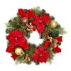 Buy ⌛ 24" Red & Gold Poinsettia & Pinecone Wreath by Ashland® ⭐ -Ashlandty Shop 10700002 1