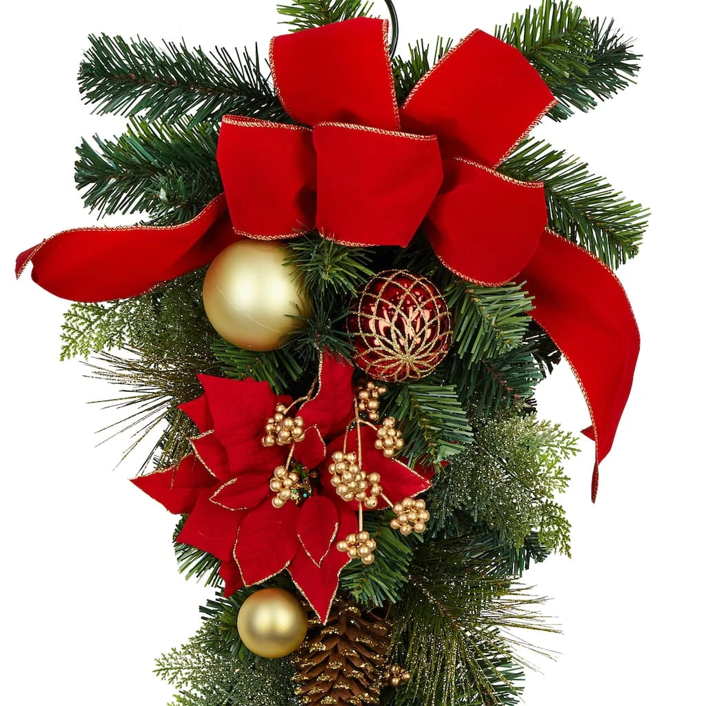 Best Pirce π 32" Poinsettia & Pinecone Teardrop by Ashland® β¨ 4 Best Pirce π 32" Poinsettia & Pinecone Teardrop by Ashland® β¨ - Image 2