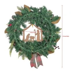 Best deal 🔔 24" Church & Red Ball Ornament Pine Wreath by Ashland® 🔔 -Ashlandty Shop 10700019 5