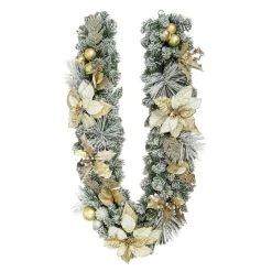 Brand new 💯 6ft. Poinsettia & Ornament Flocked Garland by Ashland® 🥰 -Ashlandty Shop 10700051 2