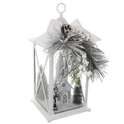 Cheapest 🤩 20" White Lantern With Pine, House & LED Lights by Ashland® ✨ -Ashlandty Shop 10700064 2