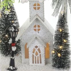 Cheapest 🤩 20" White Lantern With Pine, House & LED Lights by Ashland® ✨ -Ashlandty Shop 10700064 3