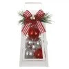 Flash Sale ⭐ 12" White Lantern With Ornaments & Bow by Ashland® 🧨 -Ashlandty Shop 10700068 1