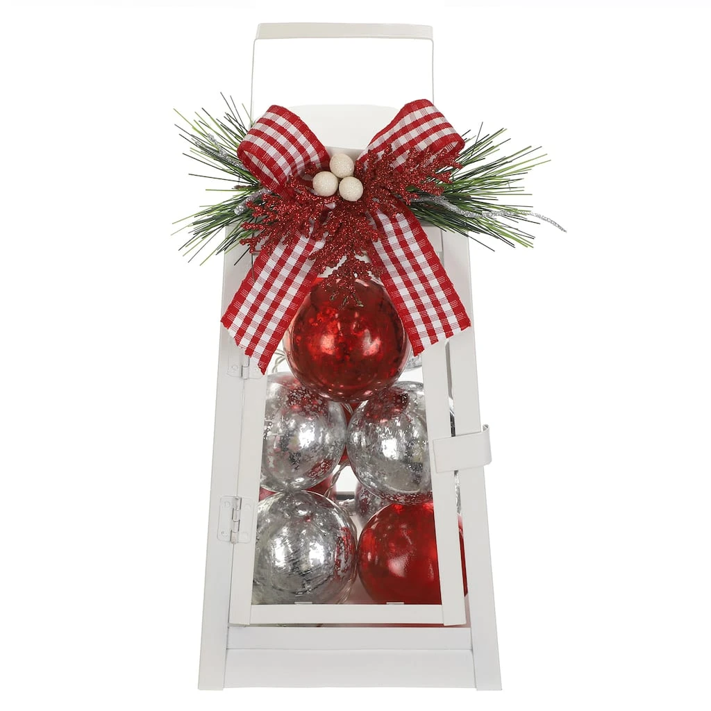 Flash Sale ⭐ 12" White Lantern With Ornaments & Bow by Ashland® 🧨 3 Flash Sale ⭐ 12" White Lantern With Ornaments & Bow by Ashland® 🧨
