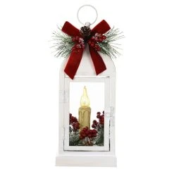 Coupon 🥰 12" White Metal Lantern With LED Lights by Ashland® ⭐