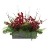 Deals 🛒 Pine & Berry Arrangement In Wooden Box by Ashland® ✔️ -Ashlandty Shop 10700074 1