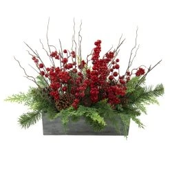 Deals 🛒 Pine & Berry Arrangement In Wooden Box by Ashland® ✔️ -Ashlandty Shop 10700074 2